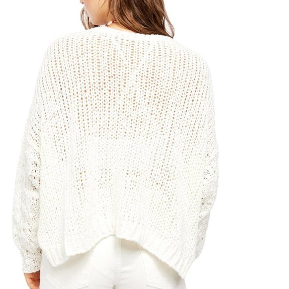 NWT Free People Sunday Shore Cotton Blend Sweater - Picture 5 of 6